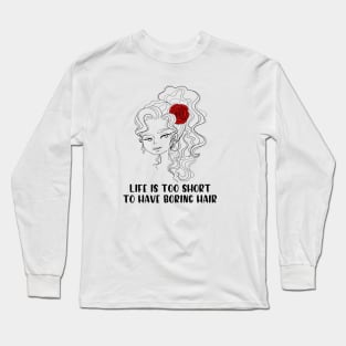 Curly Hair- B&W Long Sleeve T-Shirt